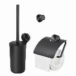 Geesa Opal toiletaccessoireset 3-in-1 zwart geborsteld 917200-09-115