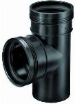 Wavin Wafix PP T-Stuk 88,5 graden zwart 75 2M/S