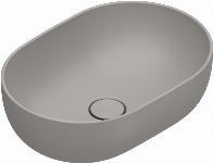 Catalano Tonalita Sfera waskom, antibacterieel, zonder overloop. 50x35 cm, h16 cm. Mat tortora