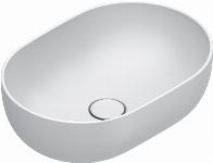 Catalano Tonalita Sfera waskom, antibacterieel, zonder overloop. 50x35 cm, h16 cm. Mat wit