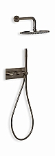 Blue Label Brondby douchesysteem horizontaal met houder incl. inbouwdeel, geborsteld nikkel FK-003-H-BN