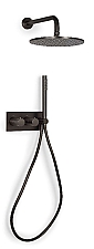 Blue Label Brondby douchesysteem horizontaal met houder incl. inbouwdeel, gun metal FK-003-H-GM