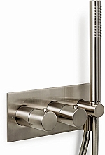 Blue Label Brondby inbouw douchethermostaat met doucheslang en handdouche, incl. inbouwdeel, geborsteld nikkel FK-003H-BN01