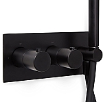 Blue Label Brondby inbouw douchethermostaat met doucheslang en handdouche, incl. inbouwdeel, mat zwart FK-003H-MB01