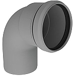 Burgerhout Bm-PP rookgasafvoerbocht 60mm 90� PP grijs 400470210