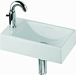 Geberit Diedro fontein bak rechts kraangat links 40x23cm z. overloop wit S8440000000