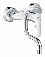 Grohe Eurosmart keukenkraan wandmodel m. koppelingen m. lage draaibare uitloop chroom 31509003