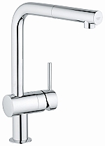 Grohe Minta keukenkraan m. draaibare L-uitloop m. uittrekbare perlator chroom 32168000