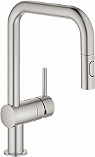 Grohe Minta keukenkraan m. draaibare U-uitloop en uittrekbare dual spray supersteel 32322DC2
