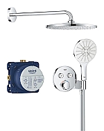 Grohe Precision Smart Control showerset compleet m. handdouche �15cm m. 3 straalsoorten en hoofddouche �31cm m. inbouw douchekraan therm. rond m. 2 functies chroom 34877000