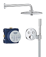 Grohe Precision Smart Control showerset compleet m. handdouche stick m. 1 straalsoort en hoofddouche �26cm m. inbouw douchekraan therm. rond m. 2 functies chroom 34878000