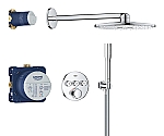 Grohe Precision Smart Control showerset compleet m. handdouche stick m. 1 straalsoort en hoofddouche �31cm m. inbouw douchekraan therm. rond m. 3 functies chroom 34874000