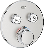 Grohe SmartControl afbouwdeel v. inbouwkraan thermostatisch m. omstel v. 2 functies rond supersteel 29119DC0