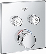 Grohe SmartControl afbouwdeel v. inbouwkraan thermostatisch m. omstel v. 2 functies vierkant chroom 29124000