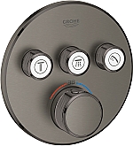 Grohe SmartControl afbouwdeel v. inbouwkraan thermostatisch m. omstel v. 3 functies rond brushed hard graphite 29121AL0