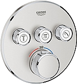 Grohe SmartControl afbouwdeel v. inbouwkraan thermostatisch m. omstel v. 3 functies rond supersteel 29121DC0
