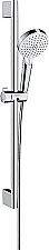 Hansgrohe Crometta glijstangset m. Crometta Vario EcoSmart handdouche m. 2 straalsoorten 65cm m. Comfortflex doucheslang 160cm chroom/wit 26534400