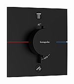 Hansgrohe ShowerSelect Comfort E afbouwdeel v. inbouw douchekraan thermostatisch m. 2 functies  vierkant m. afgeronde hoeken | mat zwart | 15572670