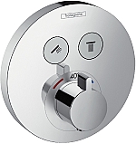 Hansgrohe ShowerSelect S afbouwdeel v. inbouw thermostaat m. 2 stopkranen v. 2 functies chroom 15743000
