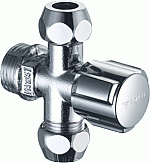 Schell Comfort hoekstopkraan chroom 1/2" met twee uitgangen 3/8" haaks afaande aansluiting 10mm kraan messing 049910699