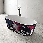 Wahlbach Graffiti vrijstaand bad 165x70cm solid surface