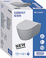 Geberit iCon combipack wandcloset 49cm compact gesloten vorm RF incl zitting SC/QRL wit 502381001