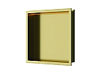 Luca Sanitair Inbouwnis 30x30x6,5cm in RVS met LED verlichting (3000 kelvin) en transformator IP67 Geborsteld goud PVD