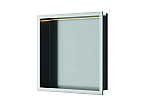 Luca Sanitair Inbouwnis 30x30x6,5cm in RVS met LED verlichting (3000 kelvin) en transformator IP67 geborsteld nikkel