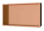 Luca Sanitair Inbouwnis 60x30x6,5cm in RVS met LED verlichting (3000 kelvin) en transformator IP67 Geborsteld koper PVD