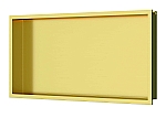 Luca Sanitair Inbouwnis 60x30x6,5cm in RVS met LED verlichting (3000 kelvin) en transformator IP67 Geborsteld goud PVD