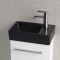 Villeroy & Boch Avento fontein m. kraangat rechts 36x22x11cm z. overloop ceramic+ pure black 43003LR7