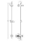 Blue Label glijstang 90 cm met wateraansluiting, messing muurbevestiging, ABS/messing glijstuk 19mm geborsteld goud FK-T0901-BB
