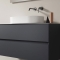 Wahlbach Emily badkamermeubelset 100 cm, 2 lade, wit topblad & wastafel, LED spiegel mat zwart productfoto 2