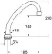 Grohe, Buisuitloop sanitairkraan, met mousseur, G3/4", 140mm hoogte, 185mm voorsprong J-uitloop, draaibaar, chroom