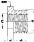 VSH rechte koppeling, verloopring 3/4" x 1/2" messing DZR chroom (buitendraad x binnendraad)