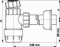 Walraven, McAlpine, Bekersifon met muurbuis en rozet, 1 1/4" x 32mm, hoogte verstelbaar, PP, wit (voor wastafels of bidets)