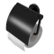 Geesa Nemox Black toiletrolhouder met klep mat zwart 91650806