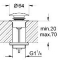 Grohe Afvoergarnituur push-open afneembare kap afsluitbaar warm sunset geborsteld 65807DL0 maattekening