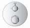 Grohe Grohtherm afbouwdeel v. inbouw douchekraan thermostatisch m. omstel hoofdd- en handdouche rond chroom 24076000