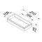 Geesa Frame Planchet met witte inzet plat staf verchroomd messing 210x25x108mm (HxBxD) 91880202