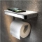 Geesa Frame toiletrolhouder met planchet wit/chroom 91882402