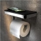 Geesa Frame toiletrolhouder met zwart planchet verchroomd messing 9188240206