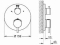 Grohe Atrio opbouwdeel (hoofddouche/handdouche) thermostatisch met 2x omstelinrichting supersteel 24135DC3 maattekening