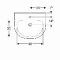 Geberit 300 Basic Arco wastafel halfrond m. kraangat m. overloop 60x49x19.5cm wit S8302500000G