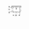 Geberit 300 Basic fontein 36 cm met kraangat rechts en overloop wit S8400100000G