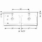 Geberit iCon dubbele wastafel 120 cm met 2 kraangaten en overloop wit 124120000
