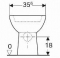 Geberit Renova closetcombinatie, diepspoel, zonder spoelrand, PK, met sifon, hxbxd 390x665x356mm, glans wit