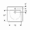 Geberit 300 Comfort Square rolstoelwastafel m. kraangat m. overloop 55x52.5x15.5cm wit S8309700000G