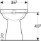Geberit 300 Comfort closetpot-93 verhoogd +6cm vlakspoel 35.5x47cm AO wit S8000700000G