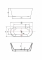 Blue Label Rasmus back-to-wall bad 180x80cm mat wit maattekening